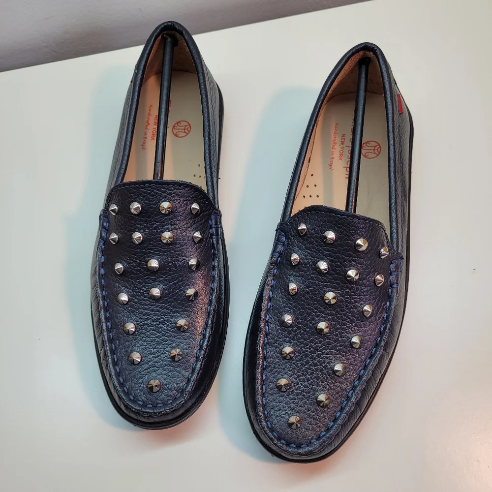 MARC JOSEPH NEW YORK Kids Boys/Girls Leather Navy blue loafers Size 4.5